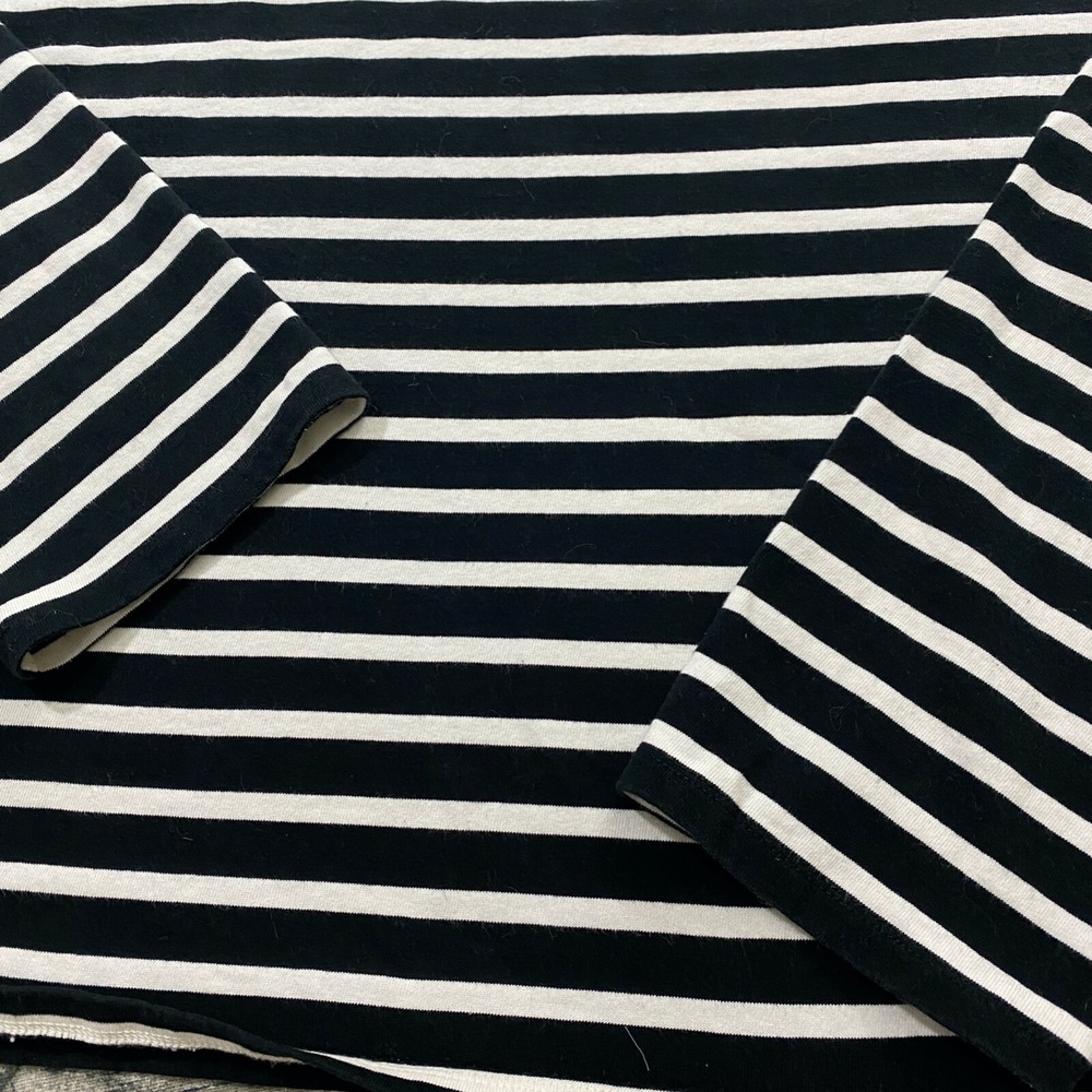 J Crew Classic Mariner Cloth Boatneck T-Shirt in Black Stripe 2XL Cropped Fit‎ - Picture 4 of 9